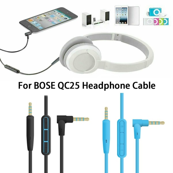 Ersättningskabel för ljudkabel för BOSE QC25 blue