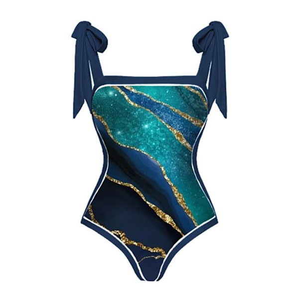 Vintage bikini dam i ett stycke baddräktsklänning i två set S