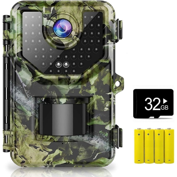 1080p 16mp Trail Camera, jaktkamera med 120 vidvinkelrörelse Senaste sensorvy 0,2s Trigger Ti