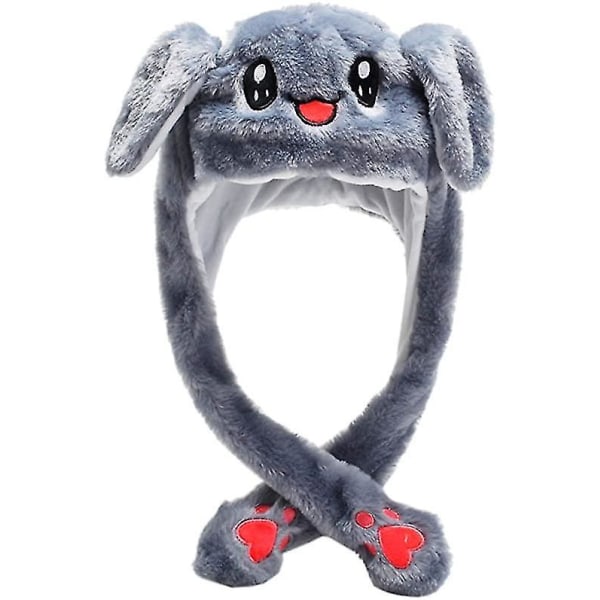 Plysch Bunny Hat Rabbit Hat Rörliga öron Mjuk Rörlig