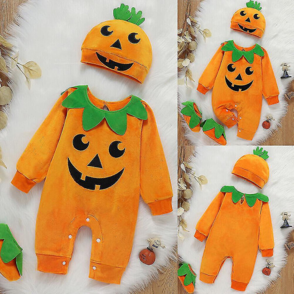 Toddler Baby Pumpkin Cutie Kostym, Halloween Fancy Dress 80cm