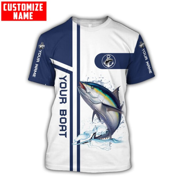 Mode mäns fiskepersonlighet Casual kortärmad T-shirt style 1 4XL