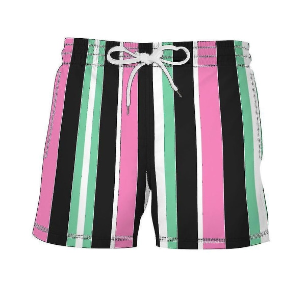 Badbyxor med resår i midjan för män Badshorts Byxor Badkläder Beach Summer Hawaiian Byxor Multicoloured