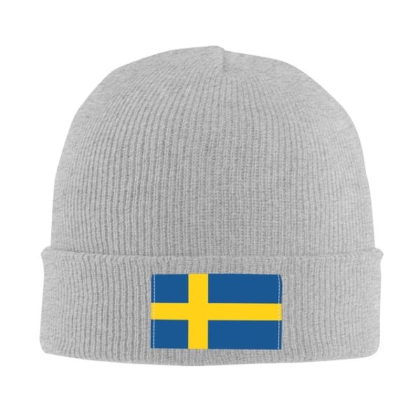 Sverige Flag Cap Hip Hop Stickad Mössa Herr Dam Varm Vinter Gray