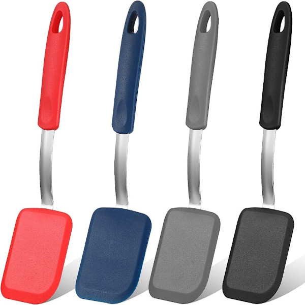 4 st Non-stick Köksspatel Matlagningsspatel Set Gray&Blue&Black&Red