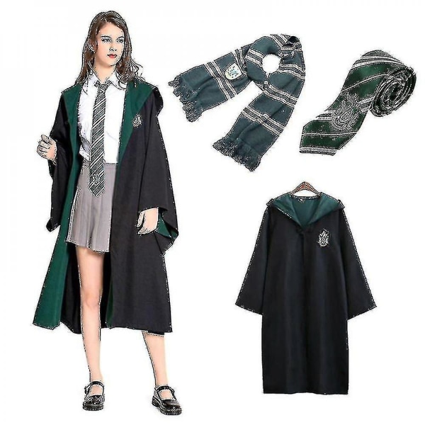 Vuxen Herr Dam Wizard Harry Potter Fancy Dress Kappadräkt 3st green
