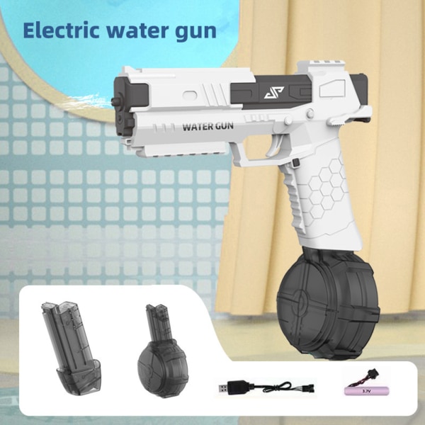 Elektrisk vattenleksak Automatisk Water Blater-leksaker för barn Sommarpojke Flickor Vattenkampleksaker White B
