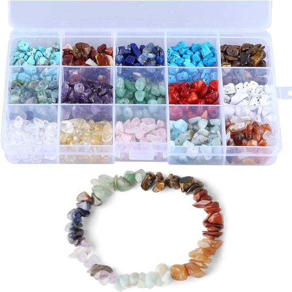 Smycketillverkningssats, pärlor för smycketillverkning, 15 färger