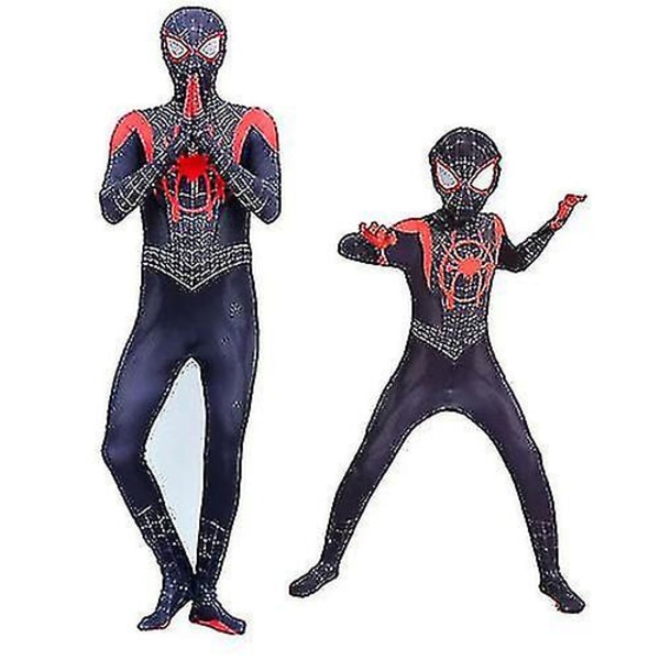 Spider Man Into The Superhero Costume Barn Miles Morales Cosplay Vuxen CNMR black 170cm mask 150cm