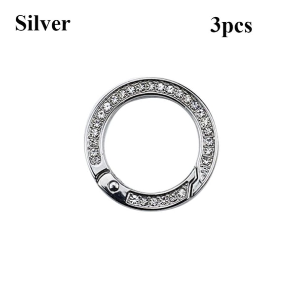 3st Fjäder O-Ring Spännen Karbinhake Handväskor SILVER Silver