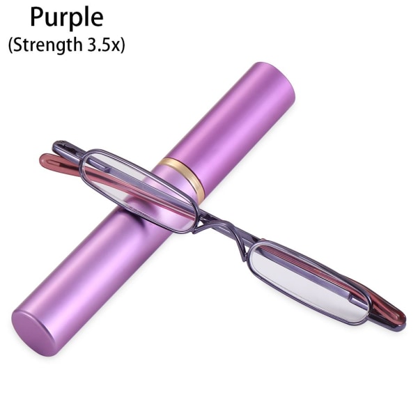 Smala pennläsglasögon Smala läsglasögon LILLA STYRKA purple Strength 3.5x