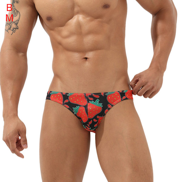 Låg midja Sexiga män Badkläder Badbyxor Herr Badbyxor Strandkläder Bikini Surfing Herr Baddräkter Red Black M