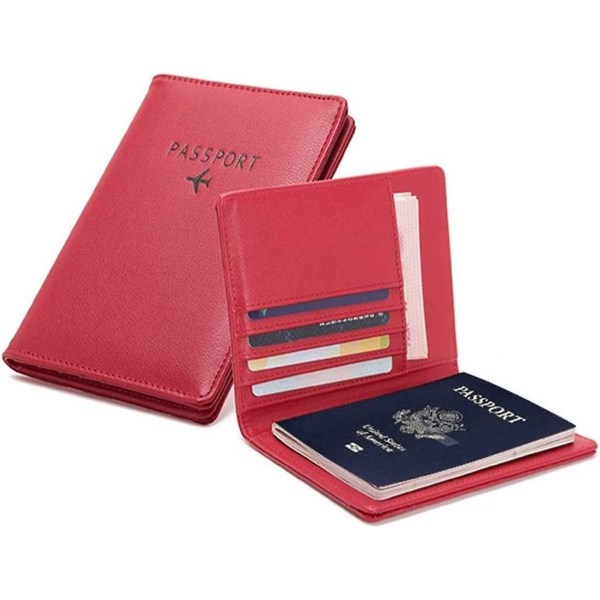 Reseplånbok i läder passhållare med lås läderkorthållare