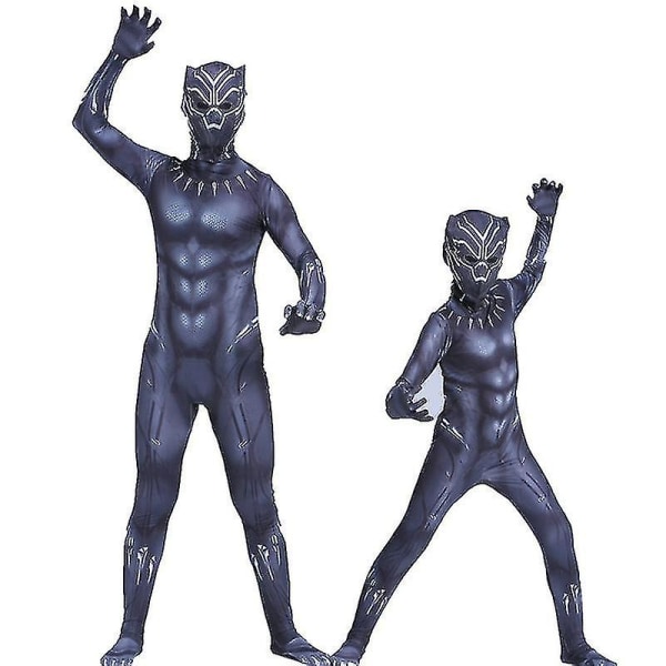 Black Panther Superhjälte Barn Pojkar Cosplay Kostym Jumpsuit Finklänning 9-10 Years 7-8 Years