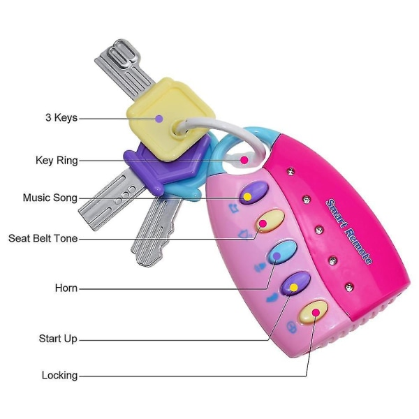Baby Flash Key Toys Early Education Leksaker Barnpresenter pink