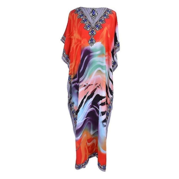 Printed Summer Bikini Cover Up Boho Loose Beachwear Kaftan