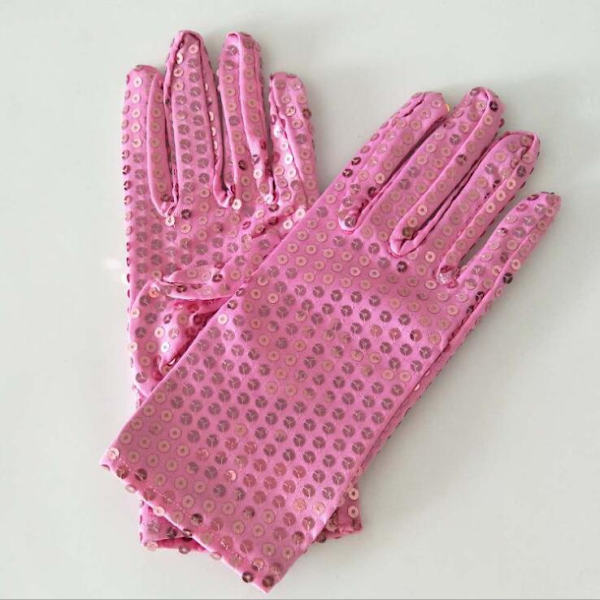 1 par Michael Jackson paljetthandskar Kvällsfest Kostym Handskar dans på dagis Barnhandskar 10 färger Pink Adult Size