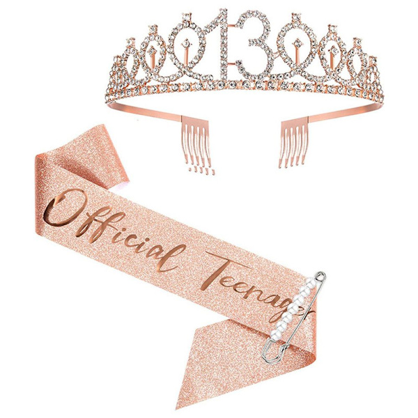 16/18/40:e födelsedag Crown Sash Set 1 1