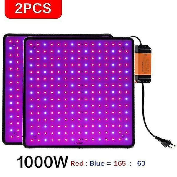 2st 1000w LED Grow Light Panel Grow Light Ac85-242v Plugg