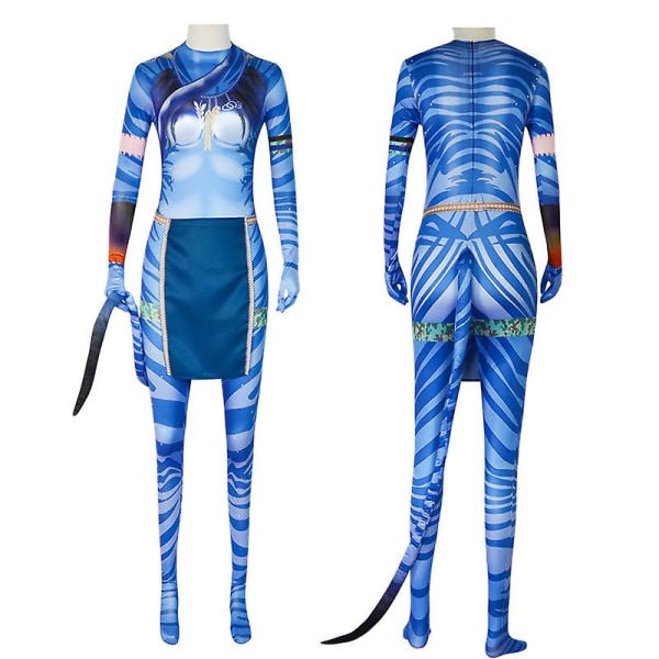 Avatar 2 Way of the Water Cosplay Costume Jumpsuit Combat Model Fighting lady 150cm