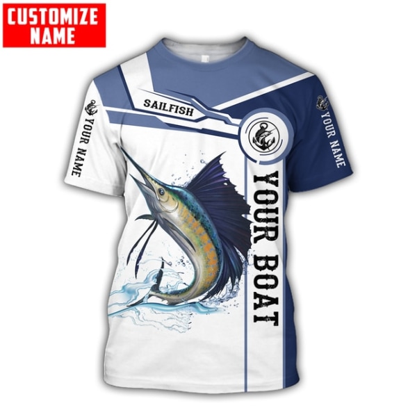 Mode mäns fiskepersonlighet Casual kortärmad T-shirt style 7 3XL
