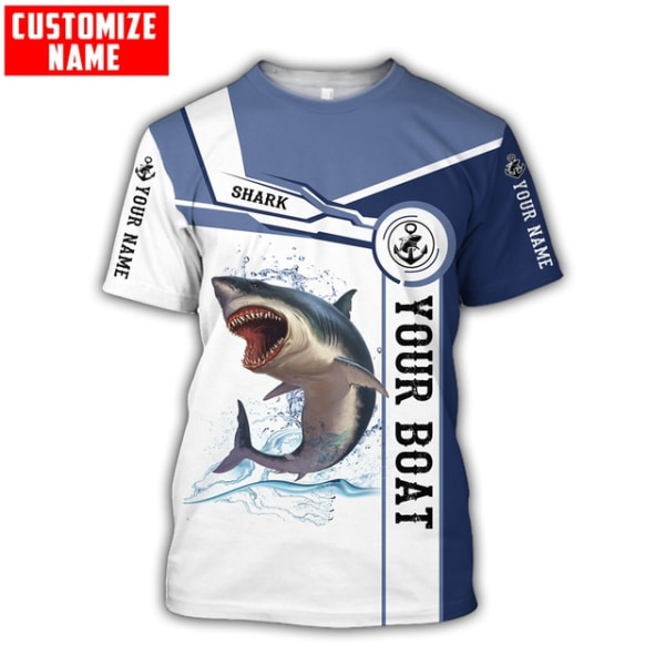 Mode mäns fiskepersonlighet Casual kortärmad T-shirt style 8 3XL