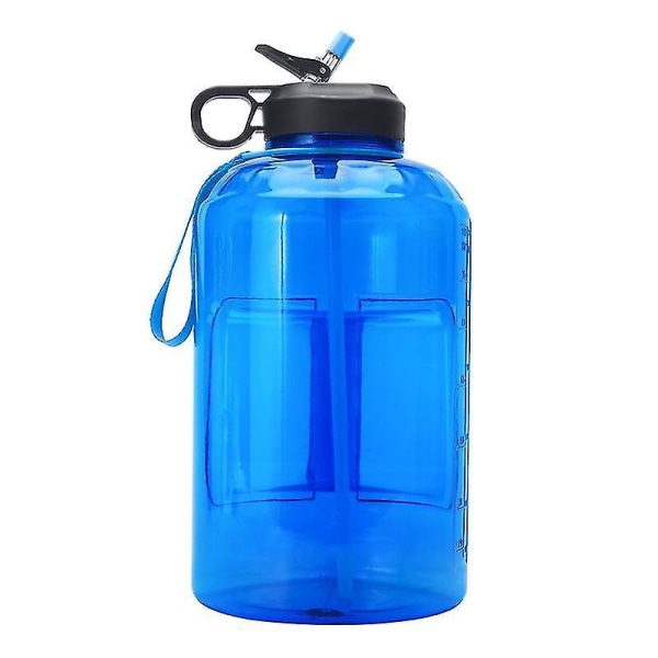 Plast med bred mun stora dricksvattenflaskor 3,78 liter gallon kanna Sport(blå)