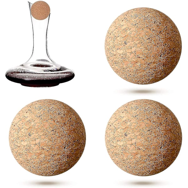 3 st vinflaska träkorkbollproppar (2,4 tum/6,1 cm)
