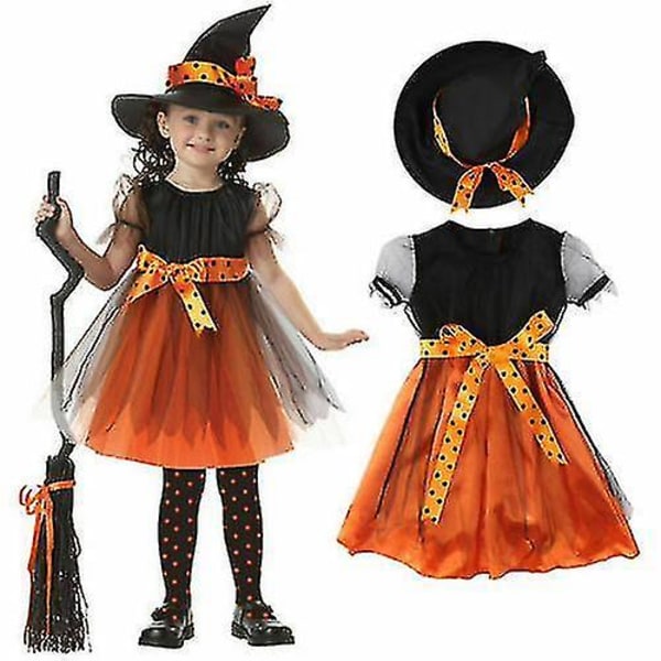 Girls Halloween Es Hat Fancy Dress Kostym Outfit Barnfest