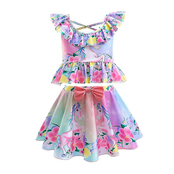 Encanto Girls Baddräkt Set Barn Badkläder 2st Kläder Badkläder Beach Wear Cosplay kostym Beige