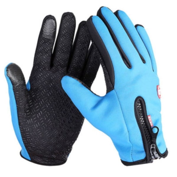 Winter Warm Vindtät Vattentät Anti-slip Thermal screen Handskar Blue L