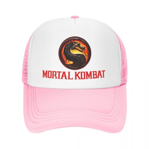 Mortal Kombat Logo Trucker Cap Fighting Game Baseball Cap Pink