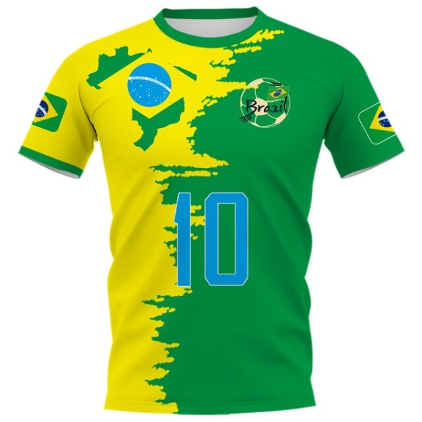 2023 T-shirt herr Brasilien Jersey 3D-grafiskt Brasilien flagga print green XXL