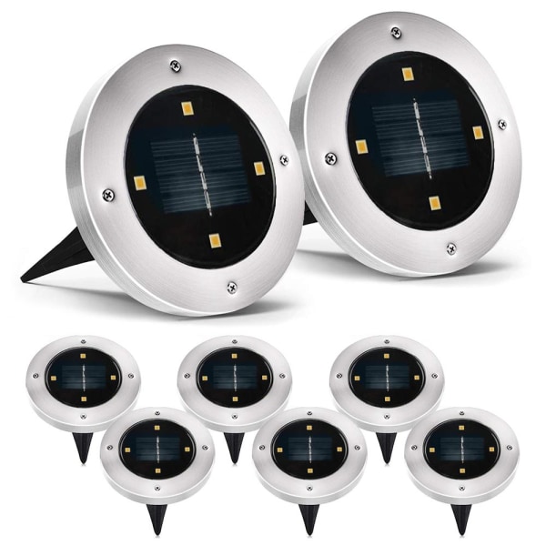 Rund trädgårdslampa solcell 8-Pack white