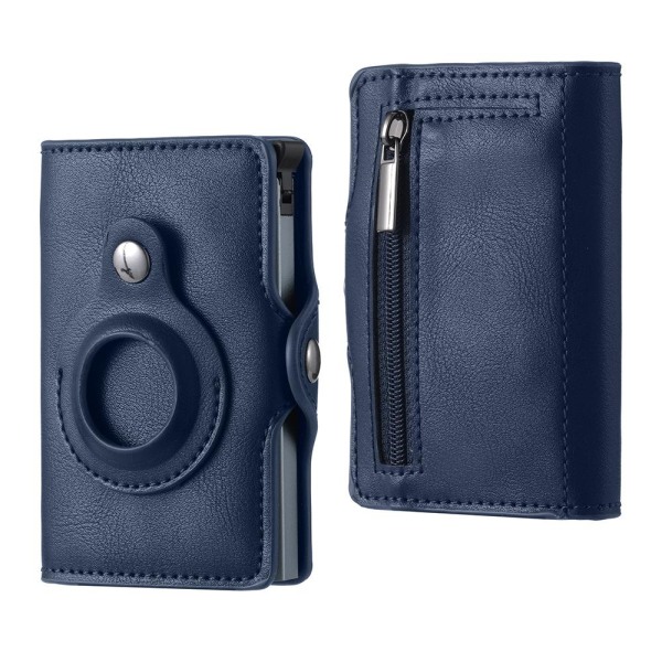 Automatisk korthållare med ficka för AirTag RFID-skydd Blå