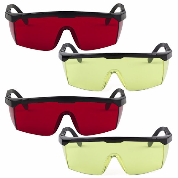4Pairs skyddsglasögon RÖD &amp; GUL red&yellow