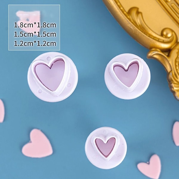 9/12 st Polymer lerskärare Keramisk form Heart-shaped-9pcs