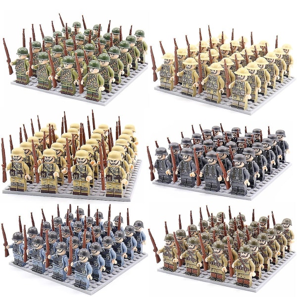 24 militära figurer militärblock, soldater tegelleksaker French Army