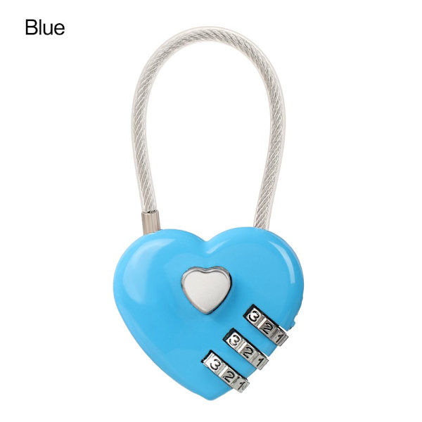 1 st Hjärtformat lås Hänglås BLÅTT blue