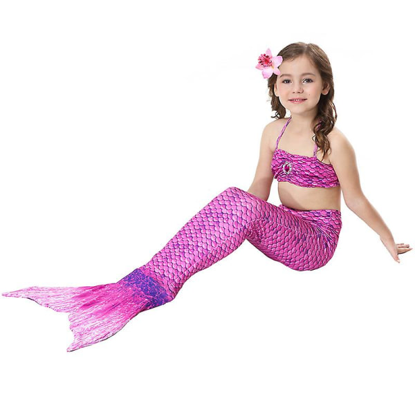 Barn Mermaid Tail Bikini Set Baddräkt för badkläder