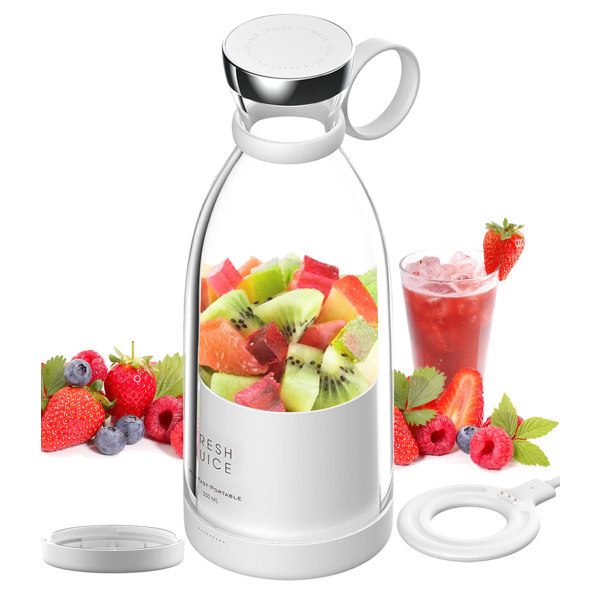 350ml Portabel Mixer Kopp för Fruktjuicer Milkshake och Sorbet, Uppladdningsbar Magnetisk vit white