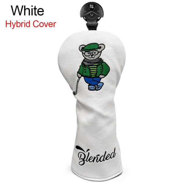 Golf Club Head Covers Golf Wood Cover WHITE HYBRID COVER HYBRID White Hybrid Cover-Hybrid Cover