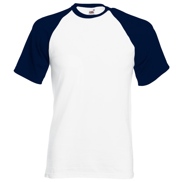 Fruit Of The oom Herr Kortärmad baseball T-shirt Vit/De White/Deep Navy L