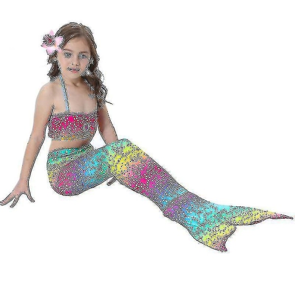 Barn Flickor Mermaid Tail Bikini Set