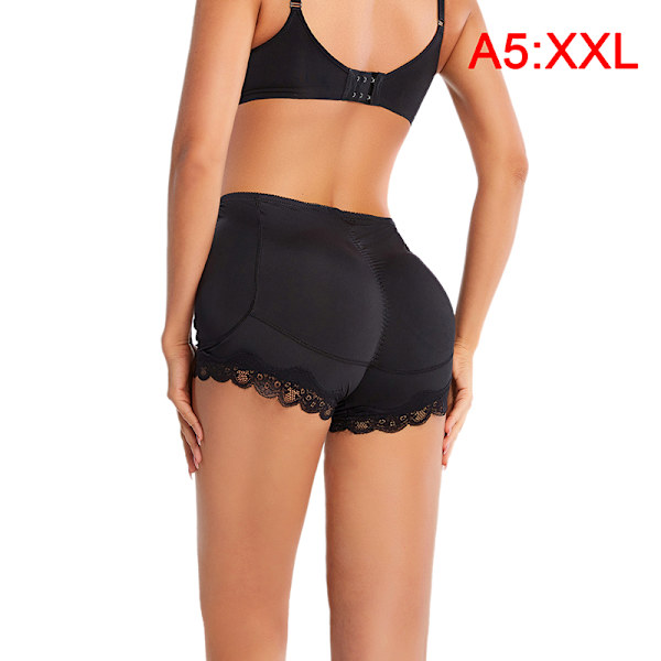 Kvinnor Butt Lifter Trosa Rumpa Body Shaper Vadderade underkläder Black XXL