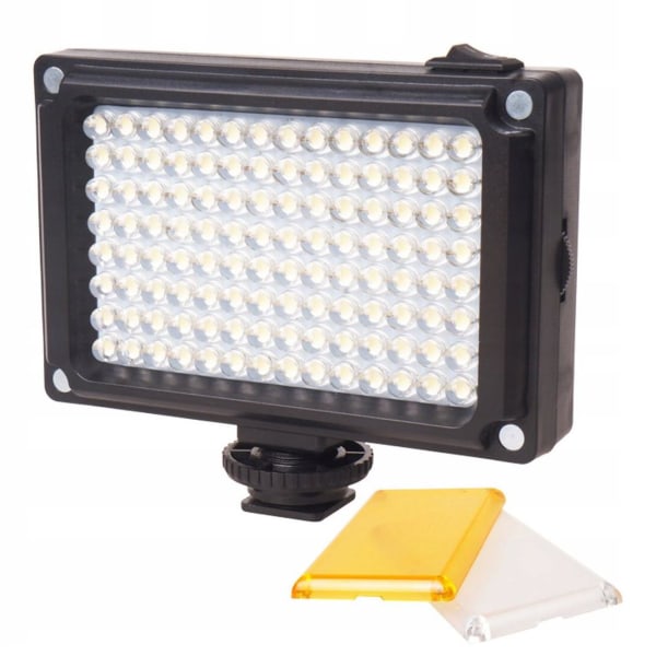 Portabel LED Kameralampa med 2x Färgfilter black