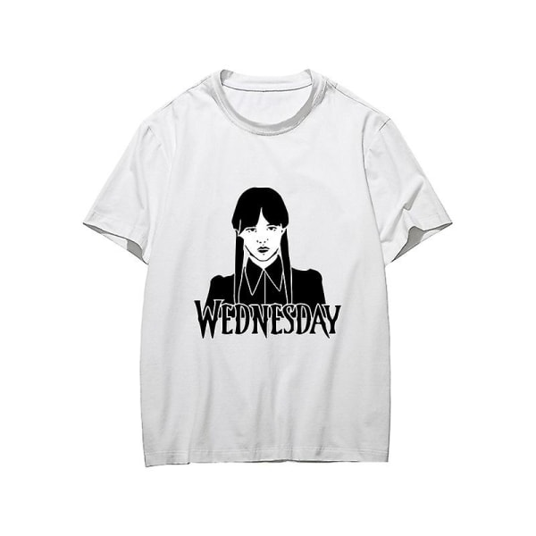 Onsdag Adams T-shirt printed kläder Ungdom Mode Toppar White-B L