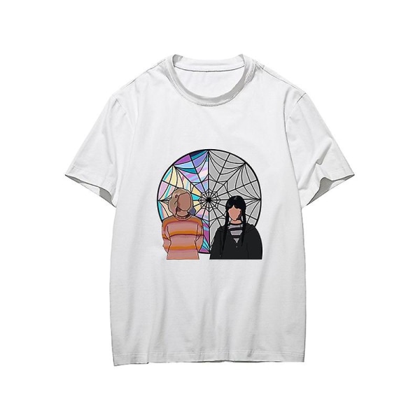 Onsdag Adams T-shirt printed kläder Ungdom Mode Toppar White-C XXS