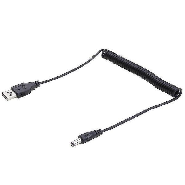 1,5 m USB till DC 5,5 mm Power Spring Coiled-kabel
