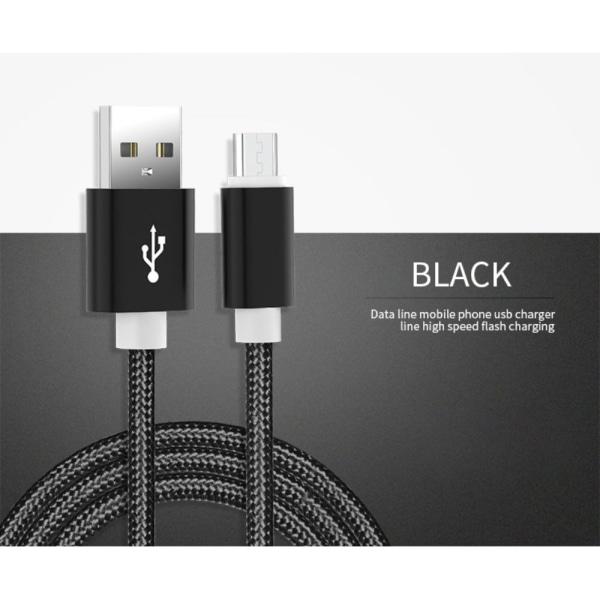 USB-C-kabel Typ-C Laddningskabel SVART 2 METER Black 2 Meter